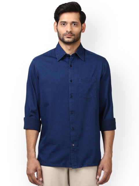 

ColorPlus Men Blue Classic Regular Fit Solid Denim Casual Shirt