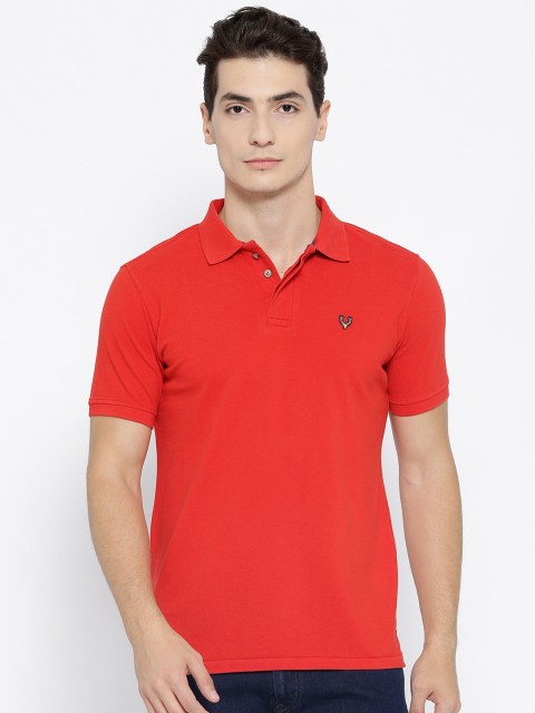 

Solly Jeans Co. Men Orange Solid Polo Collar T-shirt
