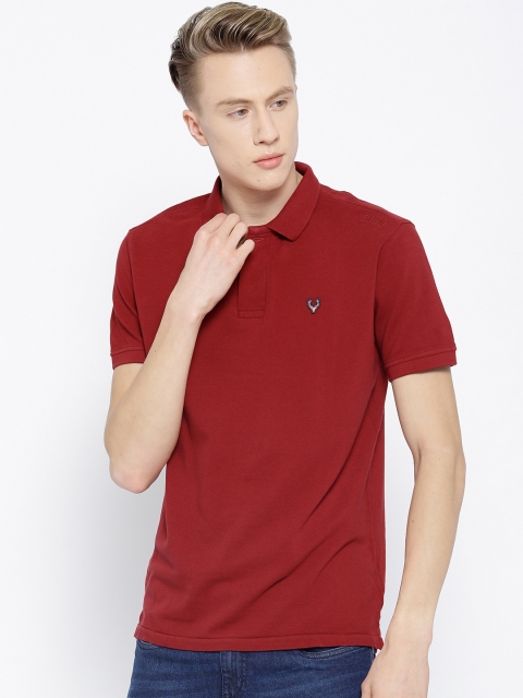 

Solly Jeans Co. Men Maroon Solid Polo Collar T-shirt