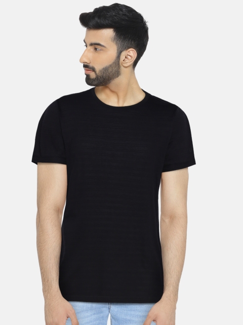 

Allen Solly Men Black Striped Round Neck T-shirt