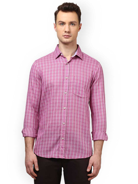 

ColorPlus Men Purple Tailored Fit Checked Casual Shirt