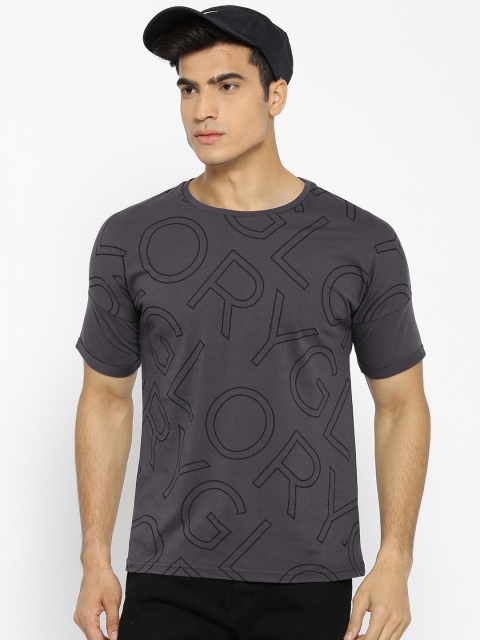 

Solly Sport Men Charcoal Grey Printed Wimbledon Round Neck T-shirt