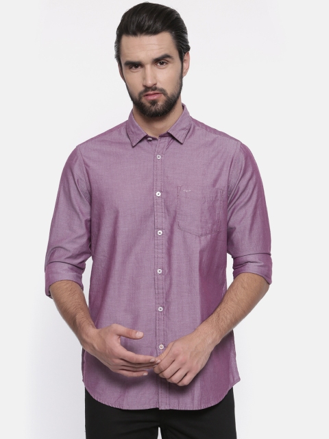 

ColorPlus Men Purple Contemporary Regular Fit Self Design Casual Shirt