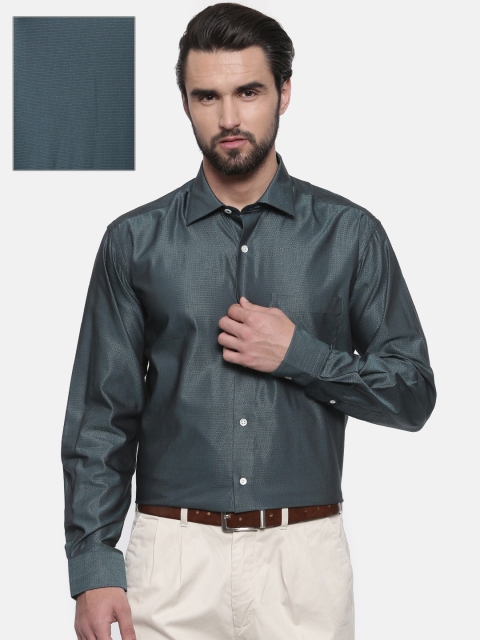 

ColorPlus Men Green Classic Regular Fit Self Design Formal Shirt