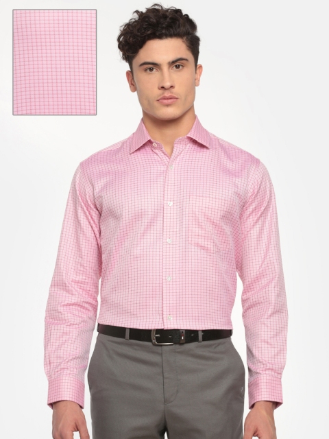 

ColorPlus Men Pink Classic Regular Fit Checked Formal Shirt