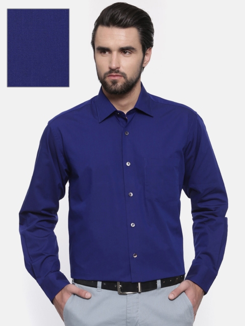 

ColorPlus Men Blue Regular Fit Solid Formal Shirt