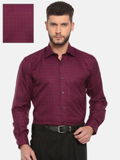 

ColorPlus Men Red & Blue Neo Classic Fit Regular Fit Checked Formal Shirt