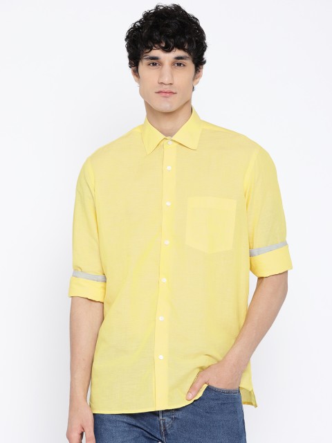 

ColorPlus Men Yellow Classic Regular Fit Solid Casual Shirt