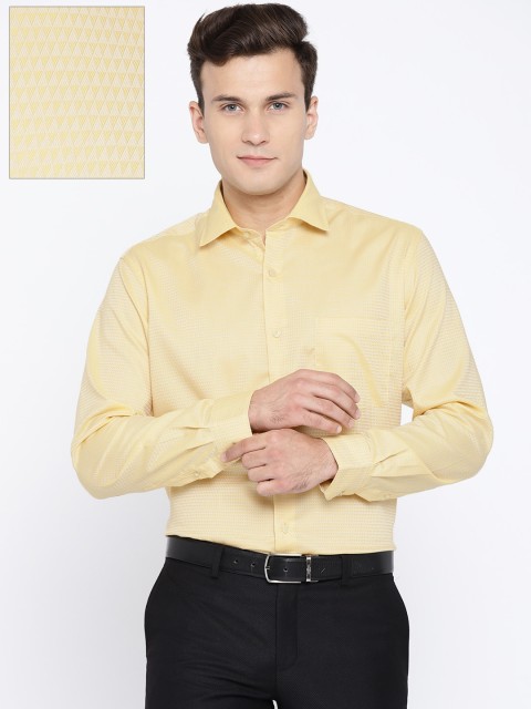 

ColorPlus Men Yellow Classic Regular Fit Self Design Formal Shirt