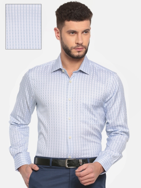 

ColorPlus Men Blue Tailored Fit Checked Formal Shirt