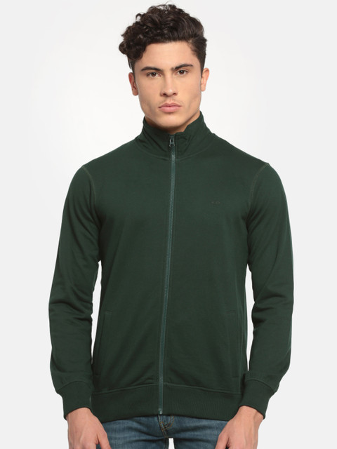 

ColorPlus Men Green Solid Hooded Sweatshirt