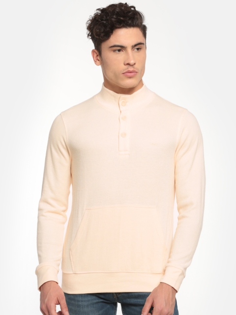 

ColorPlus Men Beige Solid Sweatshirt