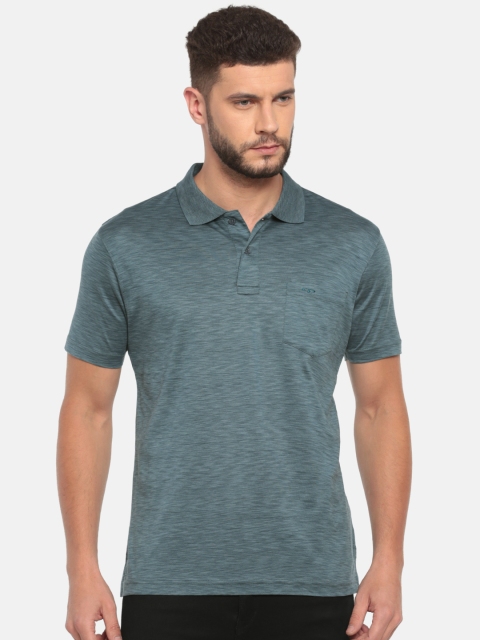 

ColorPlus Men Blue Solid Tailored Fit Polo Collar T-shirt