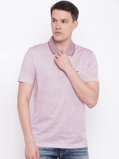 

ColorPlus Men Magenta & White Printed Polo Collar T-shirt