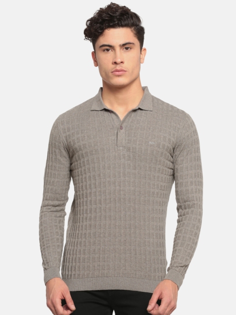 

ColorPlus Men Grey Self Design Pullover