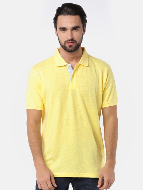 

ColorPlus Men Yellow Solid Polo Collar T-shirt