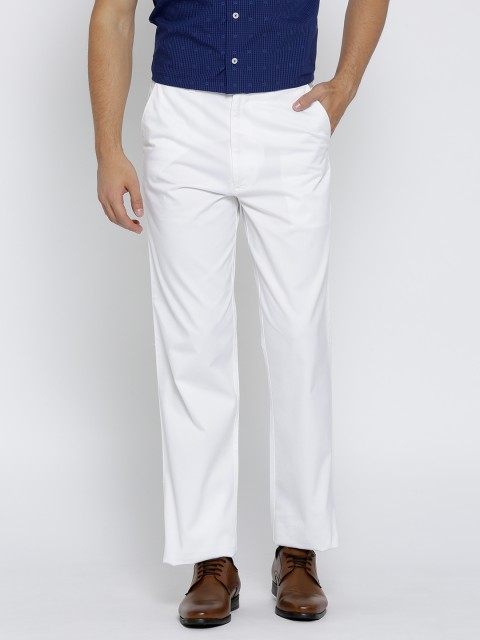 

ColorPlus Men White Classic Fit Solid Chinos