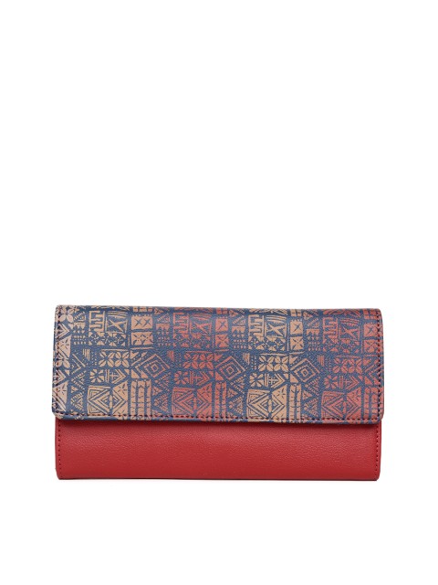 

Baggit Women Navy Blue & Red Printed Three Fold Wallet
