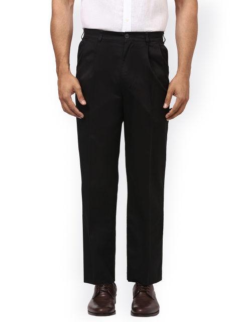 

ColorPlus Men Black Regular Fit Solid Regular Trousers