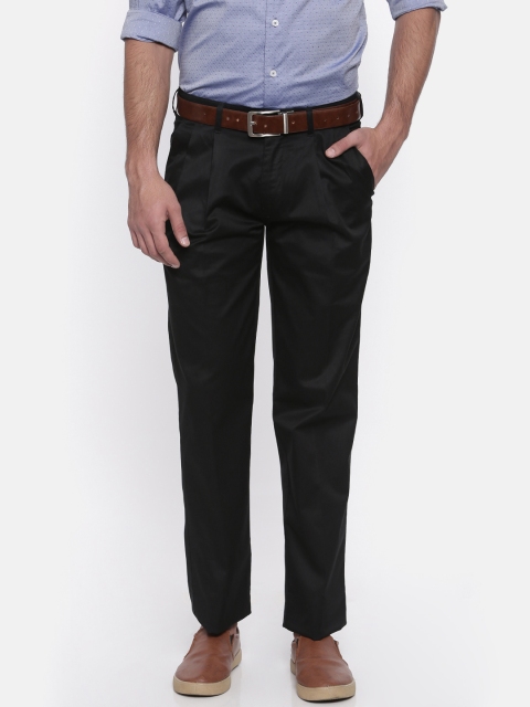 

ColorPlus Men Black Tailored Regular Fit Solid Chinos