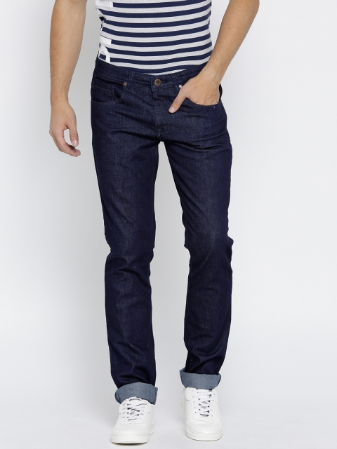 

ColorPlus Men Navy Blue Tapered Fit Mid-Rise Clean Look Stretchable Jeans