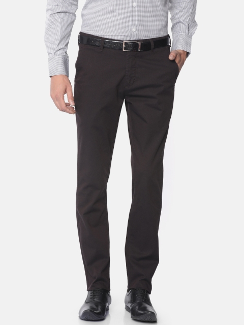 

ColorPlus Men Brown Regular Fit Solid Formal Trousers