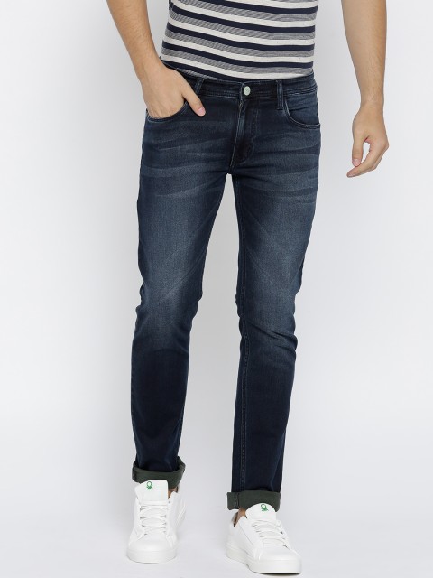 

ColorPlus Men Navy Blue Tapered Fit Mid-Rise Clean Look Stretchable Jeans