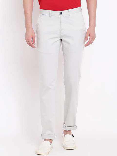 

ColorPlus Men Off-White Regular Fit Solid Regular Trousers