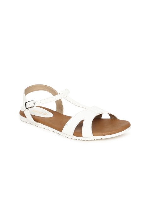 

Lavie Women White Solid Synthetic Open Toe Flats
