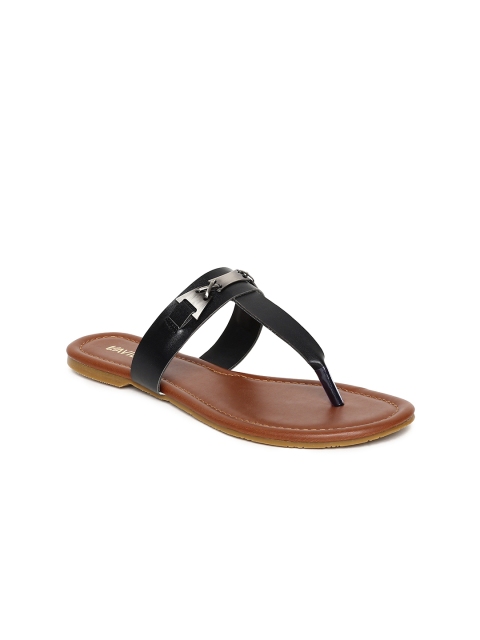 

Lavie Women Black Solid T-Strap Flats