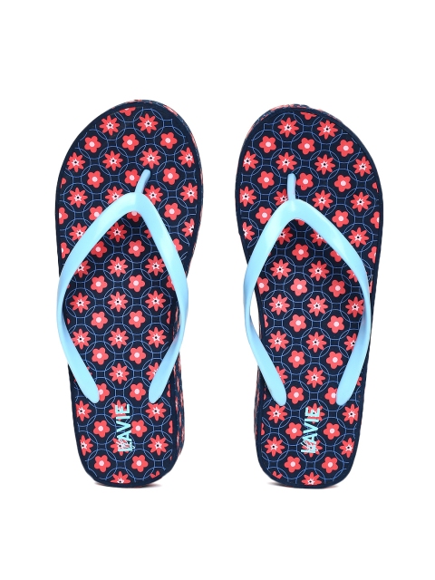 

Lavie Women Navy Blue & Red Printed Thong Flip-Flops