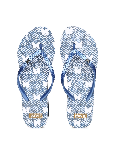 

Lavie Women Blue Printed Thong Flip-Flops