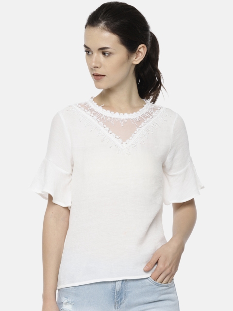

Lee Cooper Women Off-White Solid Top