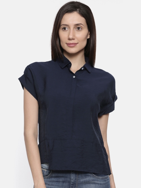 

Lee Cooper Women Navy Solid Shirt Style Top, Navy blue