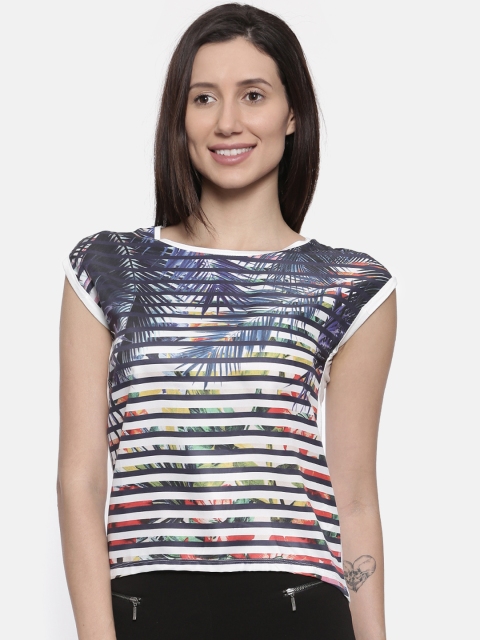 

Lee Cooper Women White Printed Round Neck T-shirt