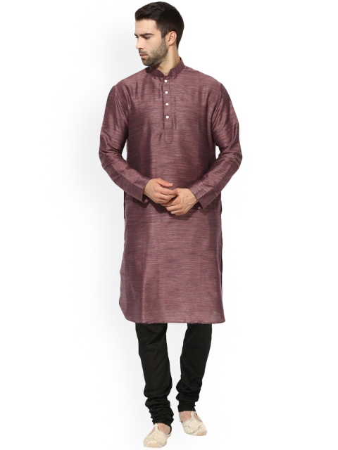 

KISAH Men Mauve Solid Kurta with Churidar