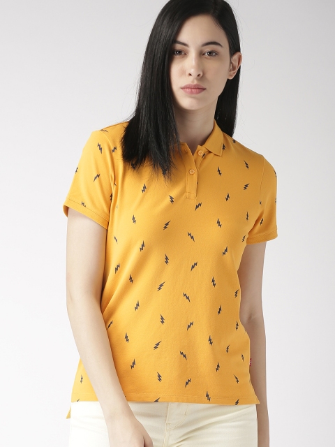

Levis Women Yellow Printed Polo T-shirt