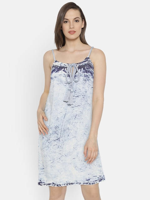 

ELLE Women Blue Faded A-Line Denim Dress