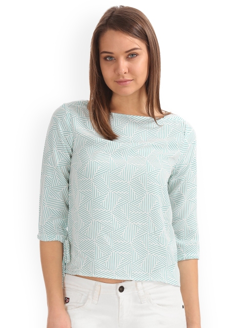 

ELLE Women Blue Printed Top