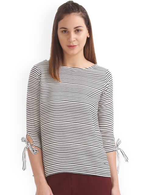 

ELLE Women Blue Striped Top