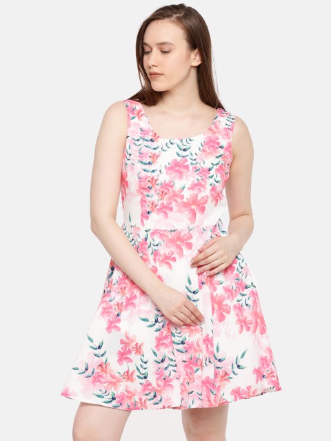 

ELLE Women Pink Printed A-Line Dress