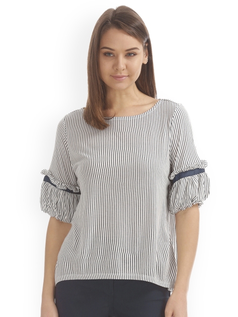 

ELLE Women White Striped Top