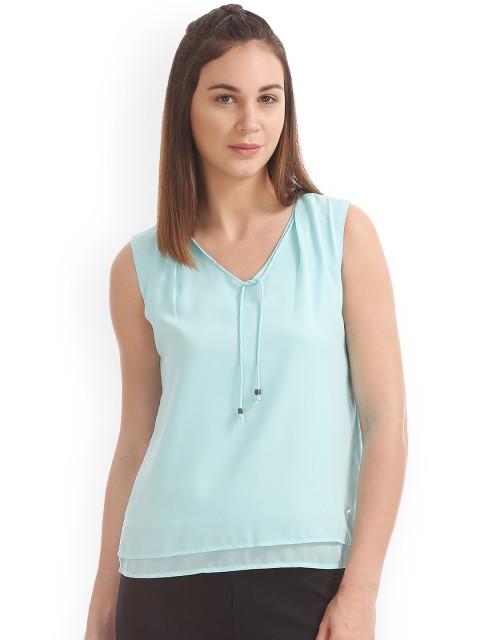 

ELLE Women Blue Solid Top