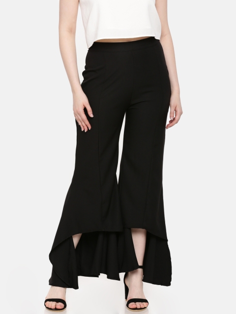 

Elle Women Black Slim Fit Solid Trousers