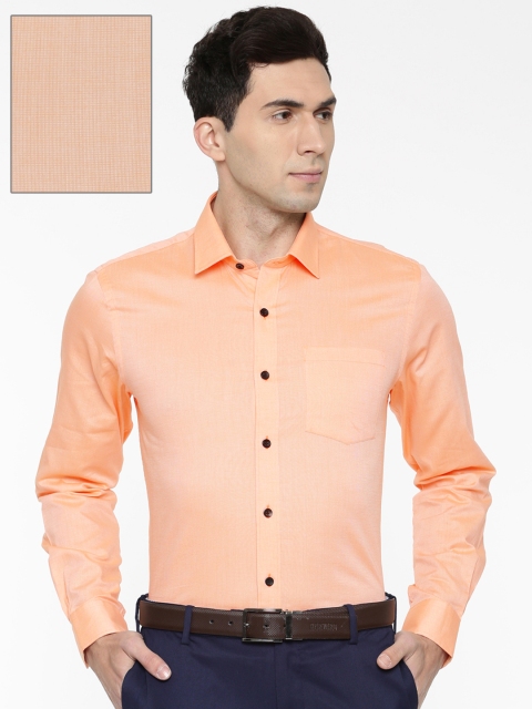 

Arrow Men Peach-Coloured Snug Slim Fit Self Design Formal Shirt