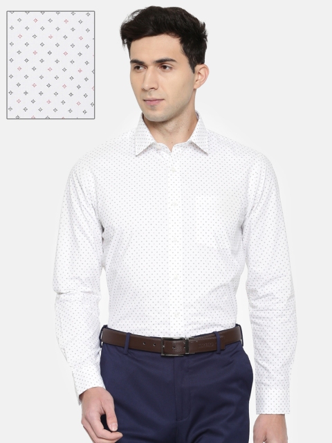 

Arrow Men White Snug Slim Fit Printed Formal Shirt