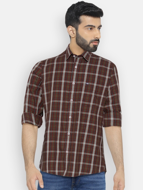 

Arrow Sport Men Brown & Olive Green Regular Fit Checked Casual Shirt
