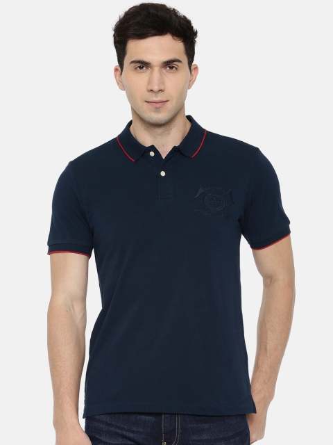 

Arrow Sport Men Navy Blue Solid Polo Collar T-shirt