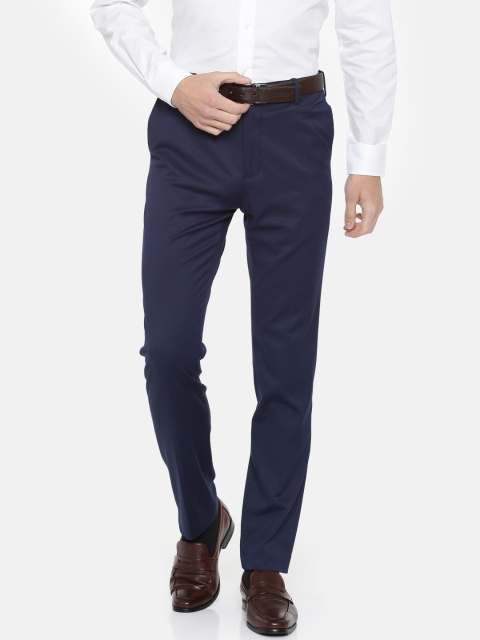 

Arrow Men Navy Blue Relaxed Tapered Fit Solid Formal Trousers