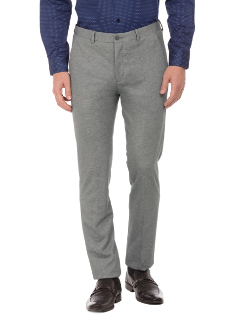 

Arrow New York Men Grey Urban Slim Slim Fit Solid Regular Trousers